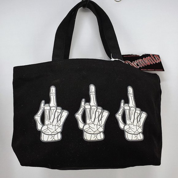 Demonia Handbags - Demonia Naughty Finger Cloth  Tote - LAST ONE! NWT